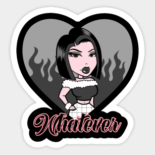 Whatever Girl Doll Black Out Heart v4 Sticker